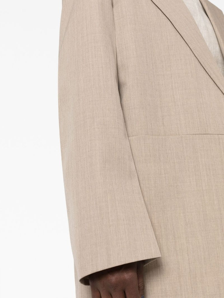 Neutral Oversized Wool Jacket