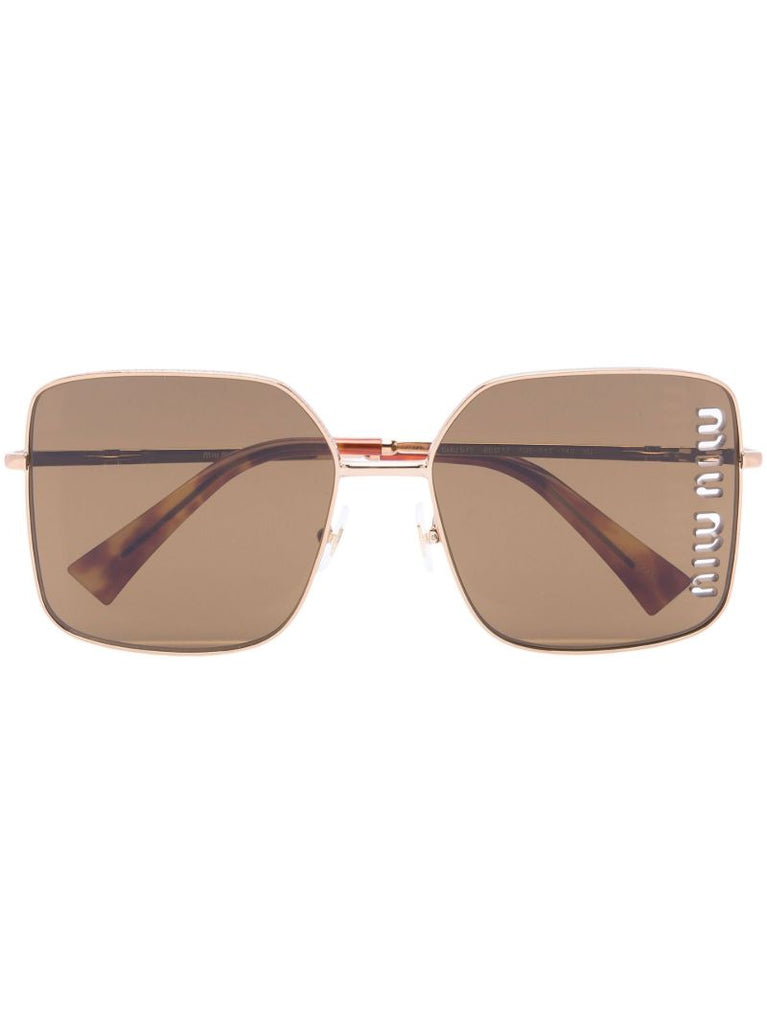 Gold-tone Oversized Square Sunglasses
