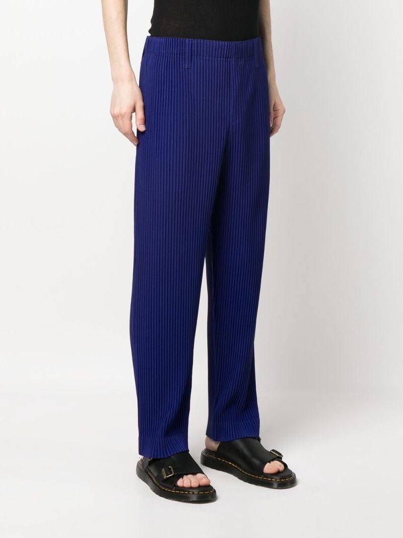 Blue Tailored Pleats 1 Straight-leg PlissÃ_x0083_Â© Trousers