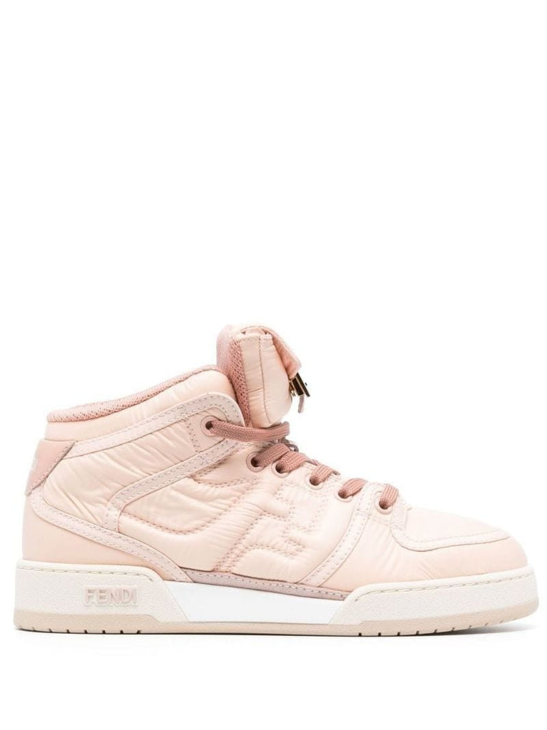 Pink Match High-top Leather Sneakers