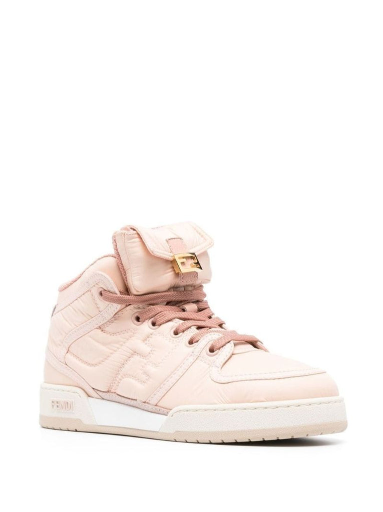 Pink Match High-top Leather Sneakers