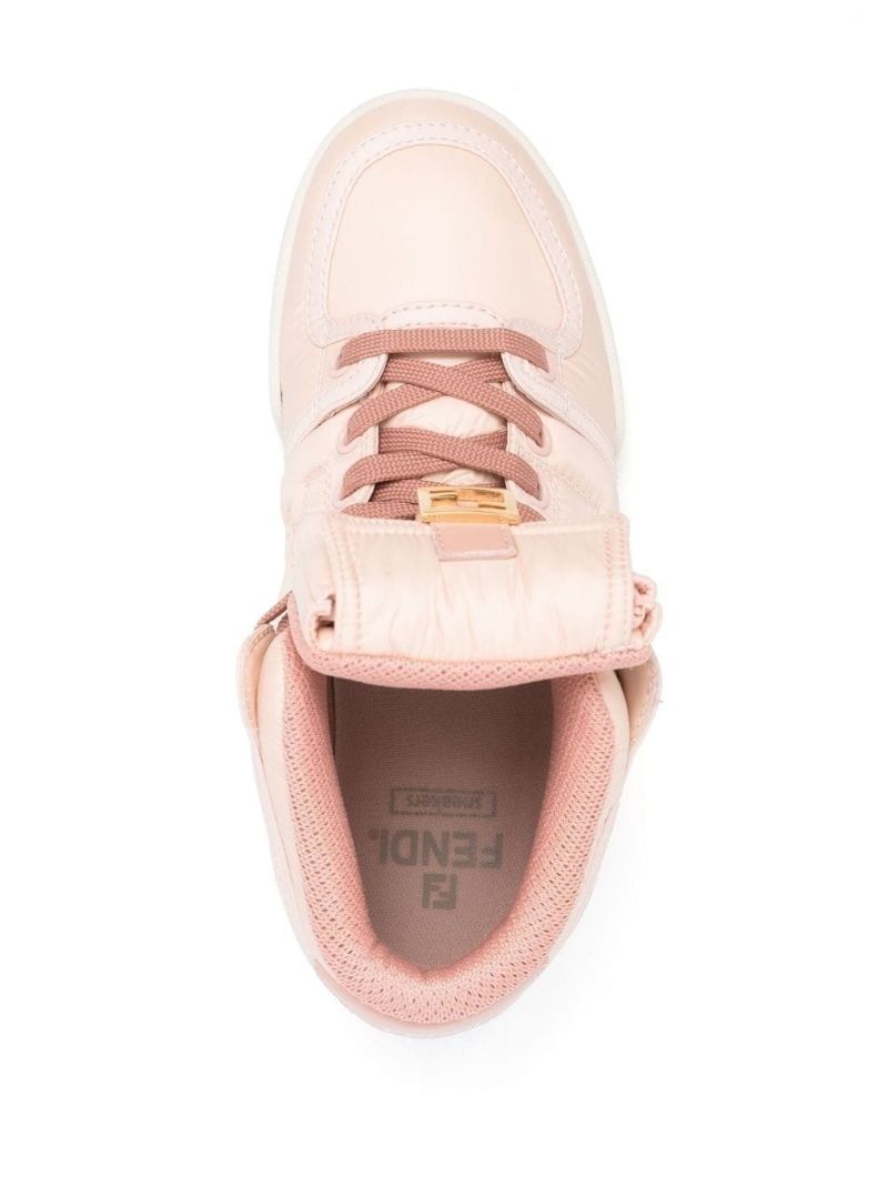 Pink Match High-top Leather Sneakers