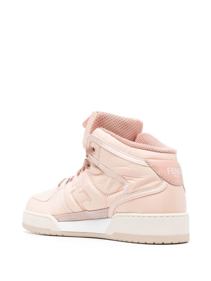 Pink Match High-top Leather Sneakers