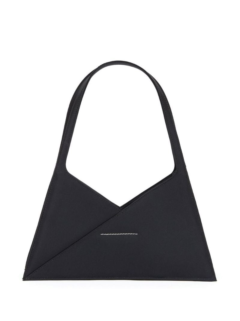 Black Triangle Leather Shoulder Bag