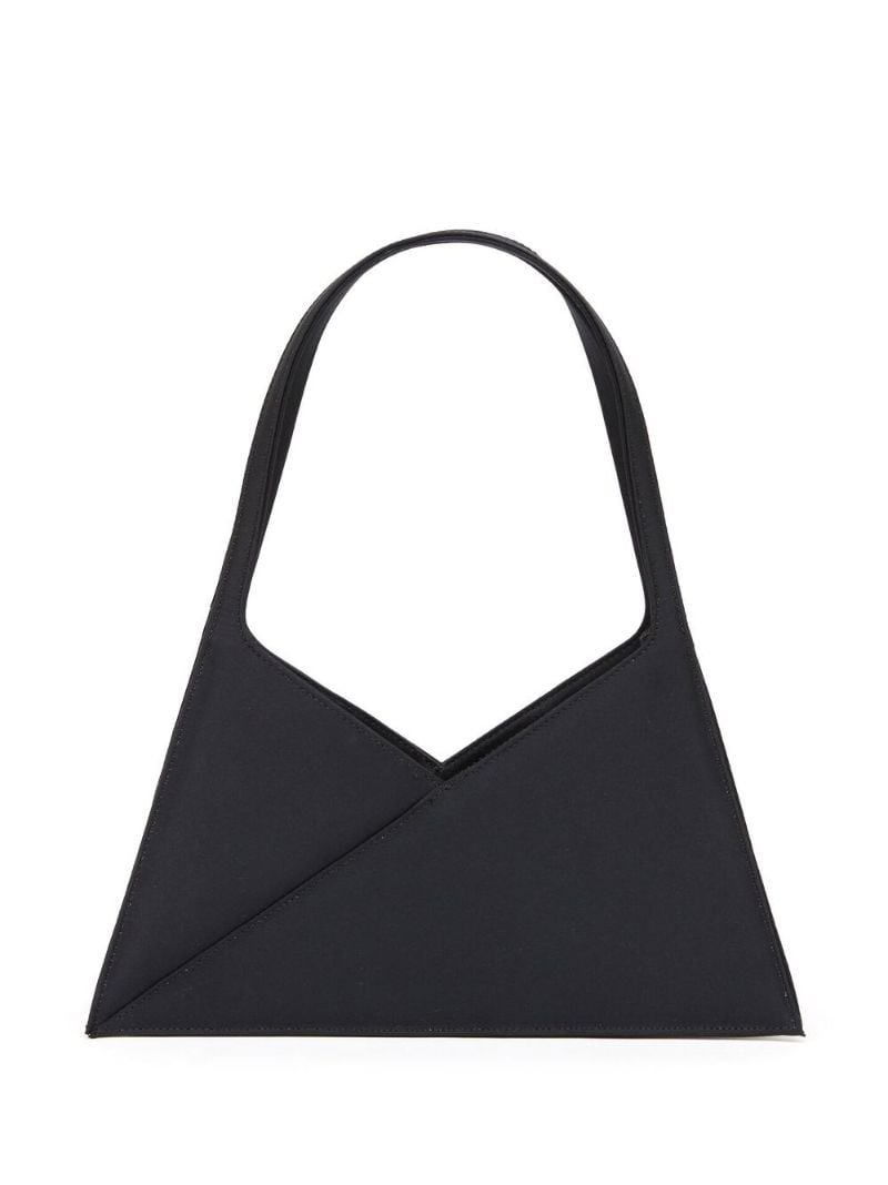 Black Triangle Leather Shoulder Bag