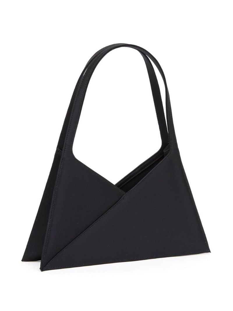 Black Triangle Leather Shoulder Bag
