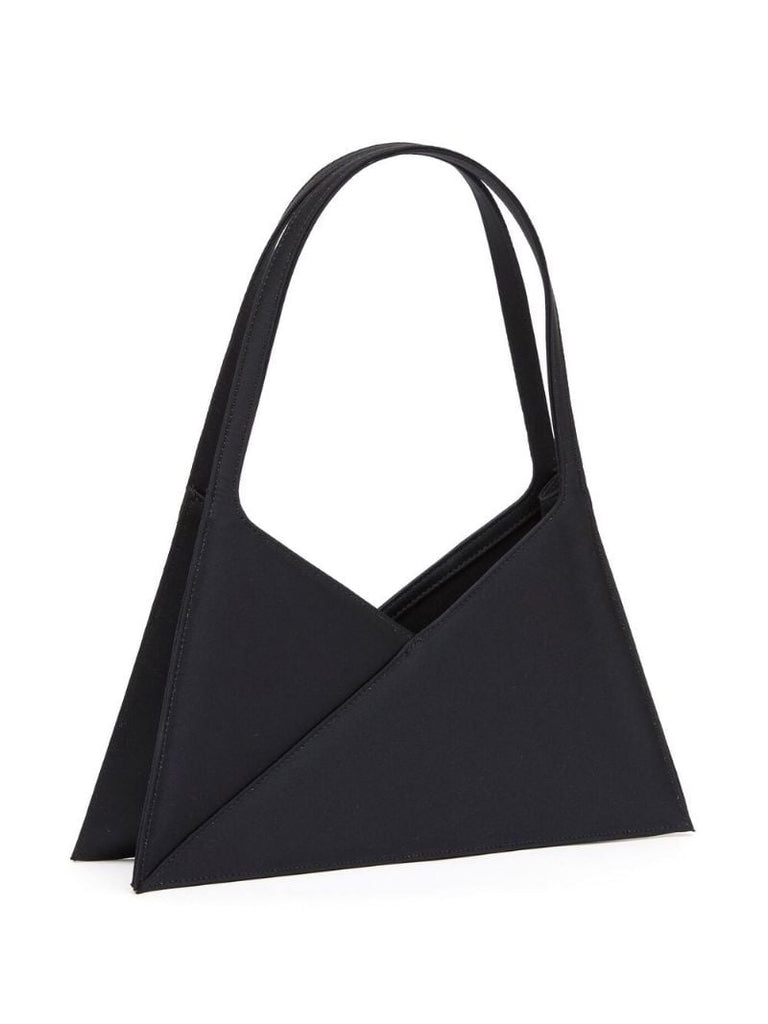 Black Triangle Leather Shoulder Bag