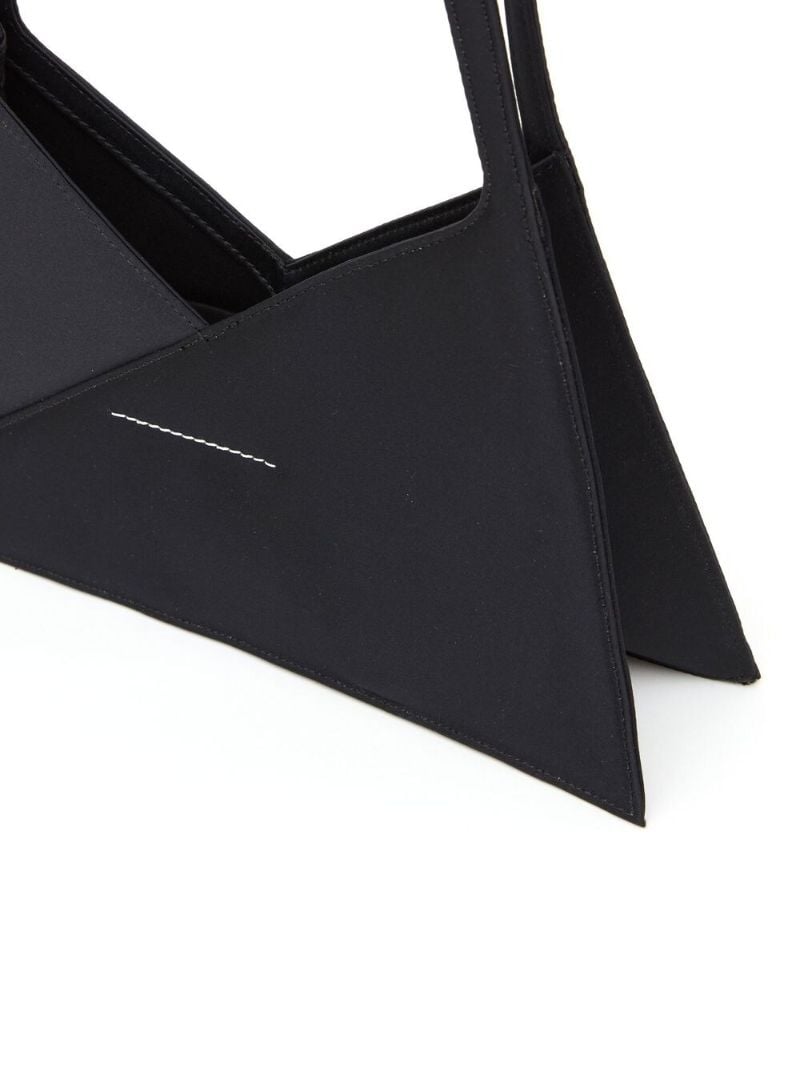 Black Triangle Leather Shoulder Bag