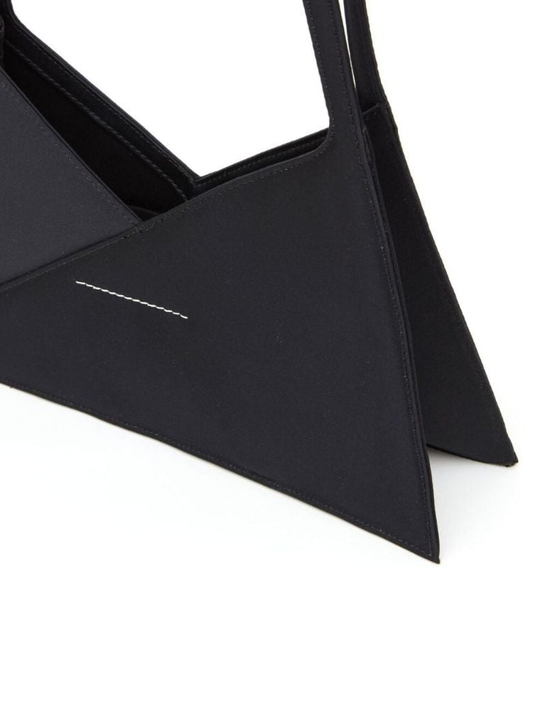 Black Triangle Leather Shoulder Bag
