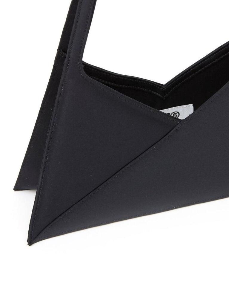Black Triangle Leather Shoulder Bag