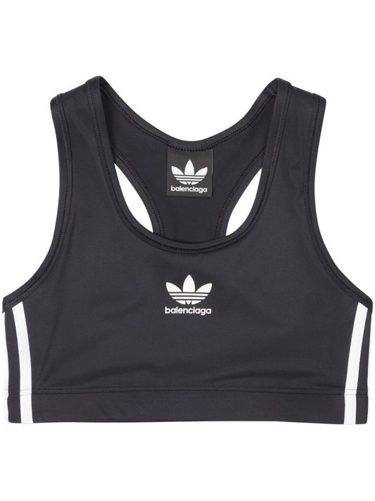 X Adidas Black Logo Sports Bra
