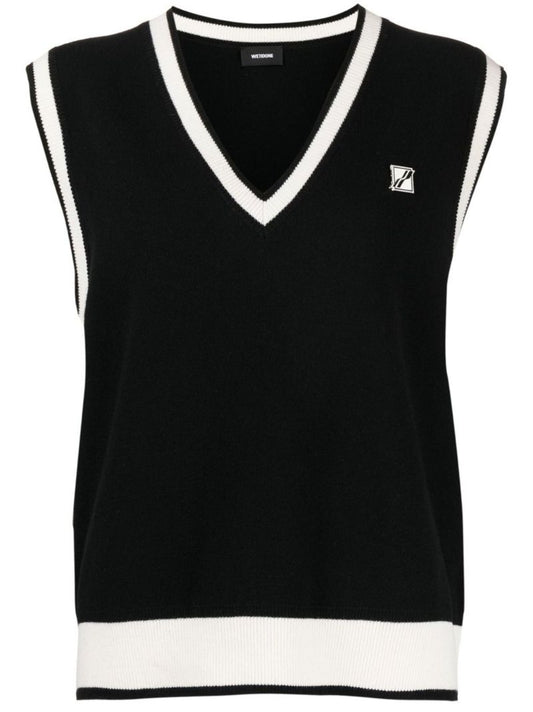 Black Logo Knit Vest