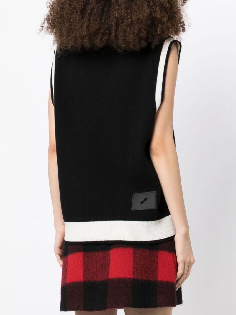 Black Logo Knit Vest