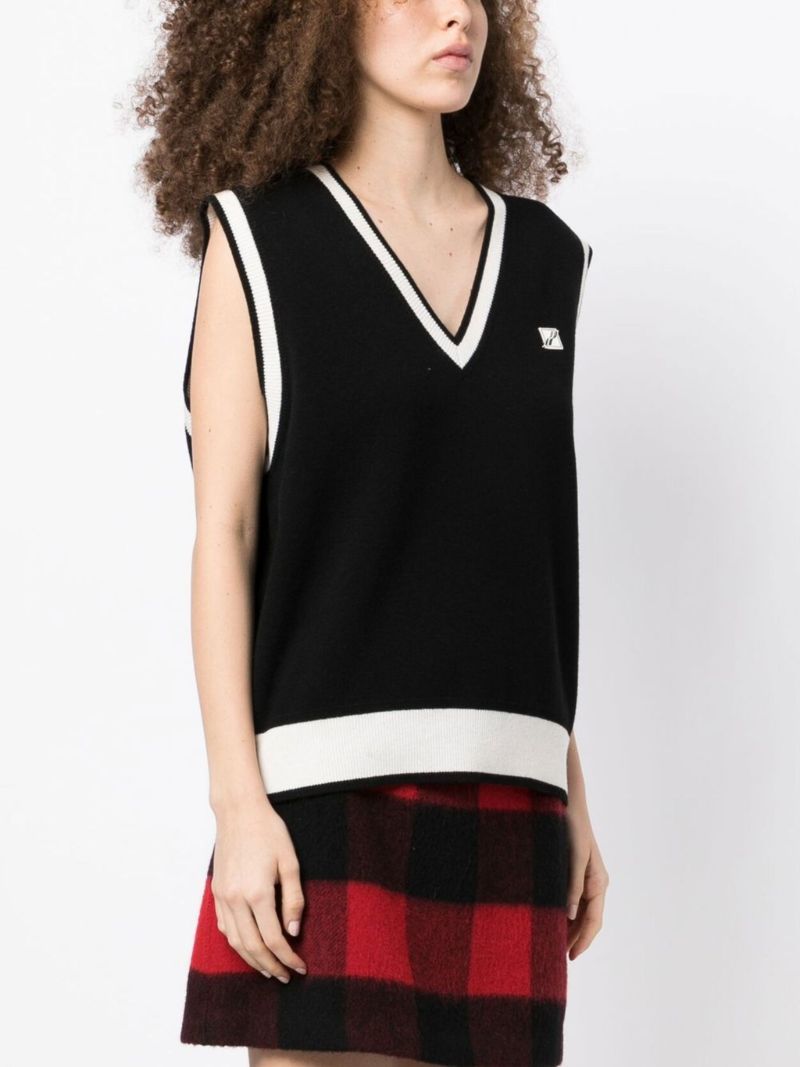 Black Logo Knit Vest