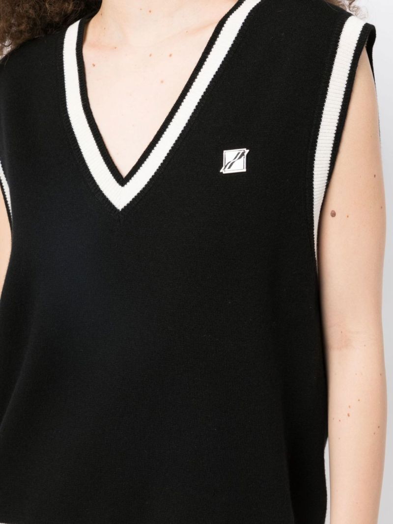 Black Logo Knit Vest