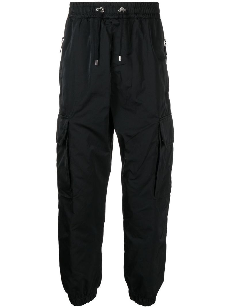 Black Drawstring Cargo Trousers