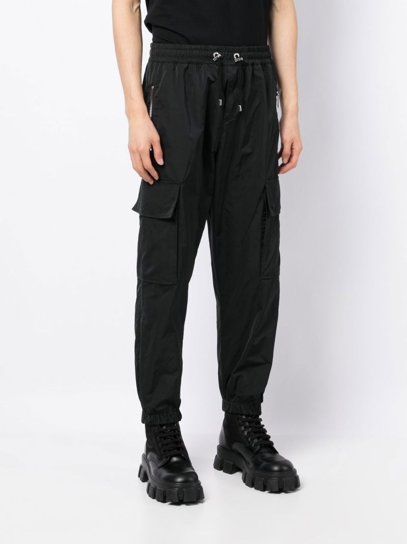 Black Drawstring Cargo Trousers
