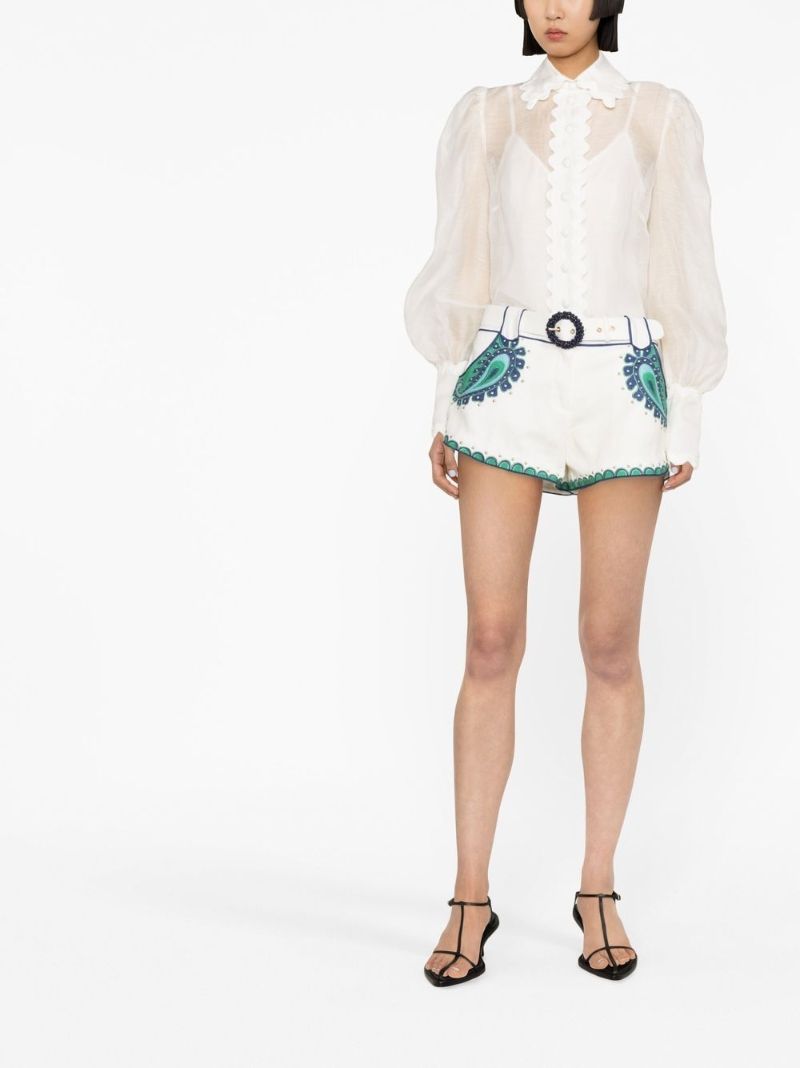 White High Tide Scalloped Blouse