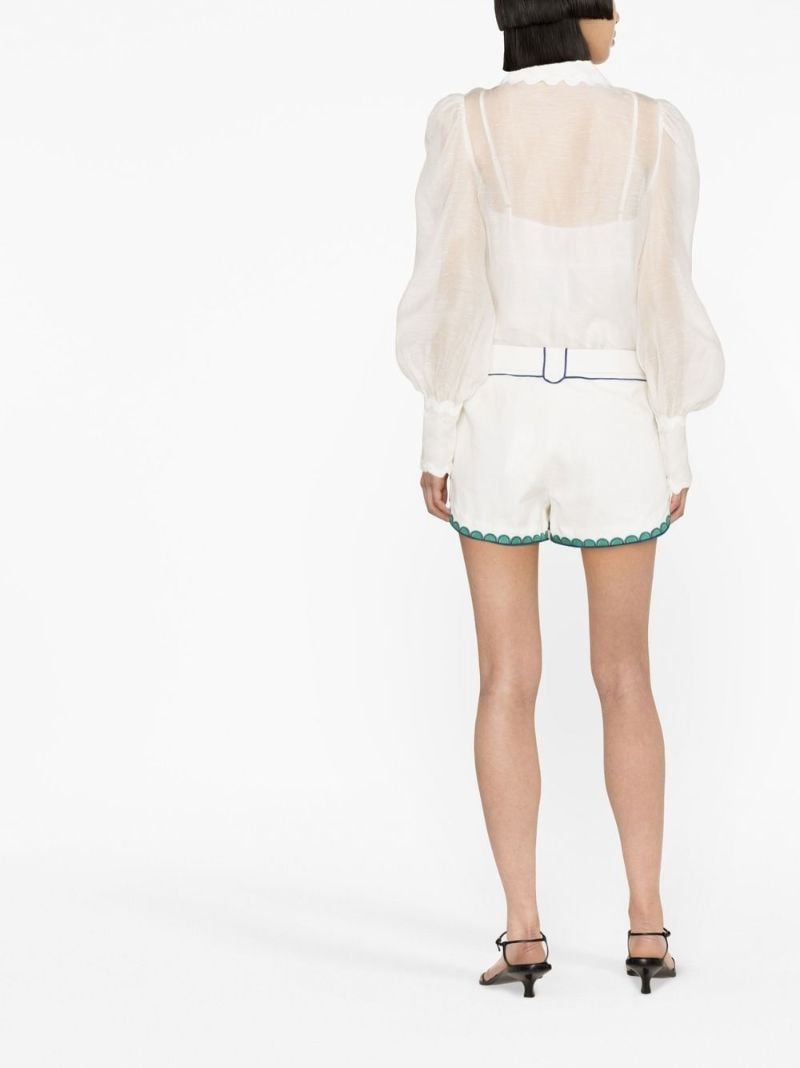 White High Tide Scalloped Blouse
