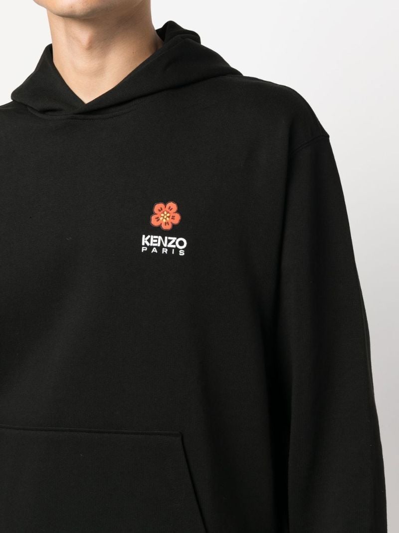 Black Boke Flower Cotton Hoodie