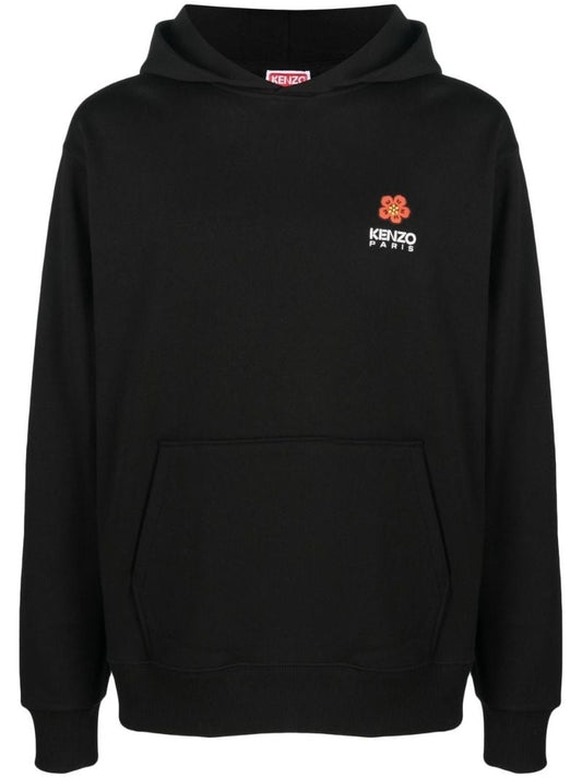 Black Boke Flower Cotton Hoodie