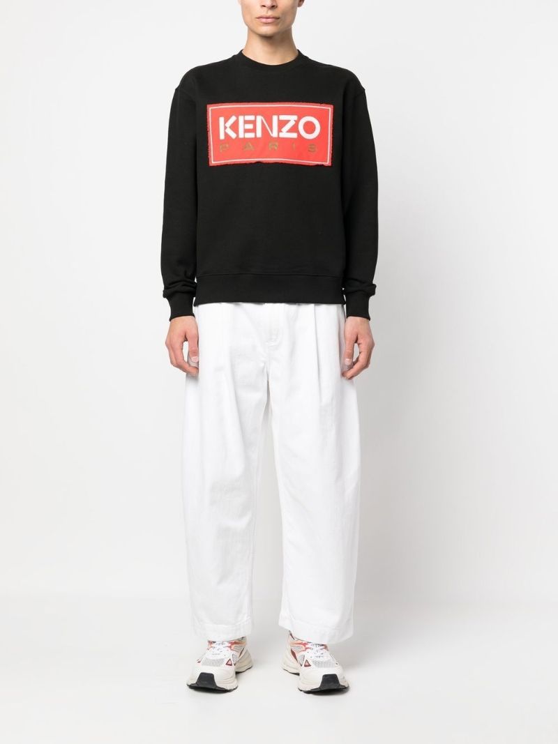Black Cotton Logo Print Sweatshirt