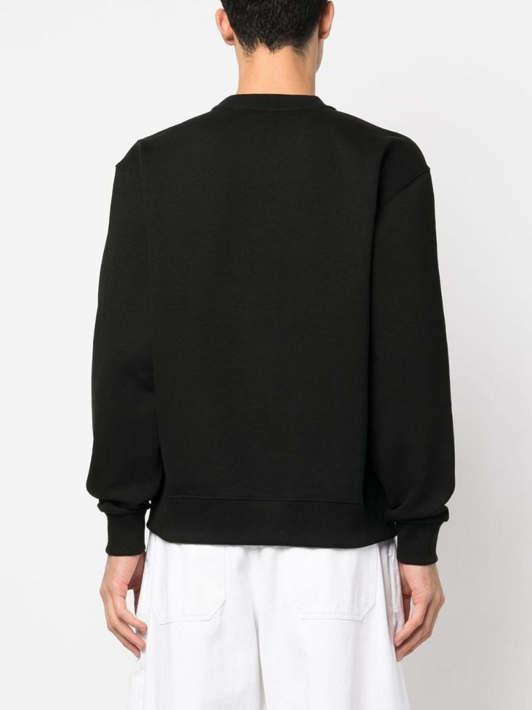 Black Cotton Logo Print Sweatshirt