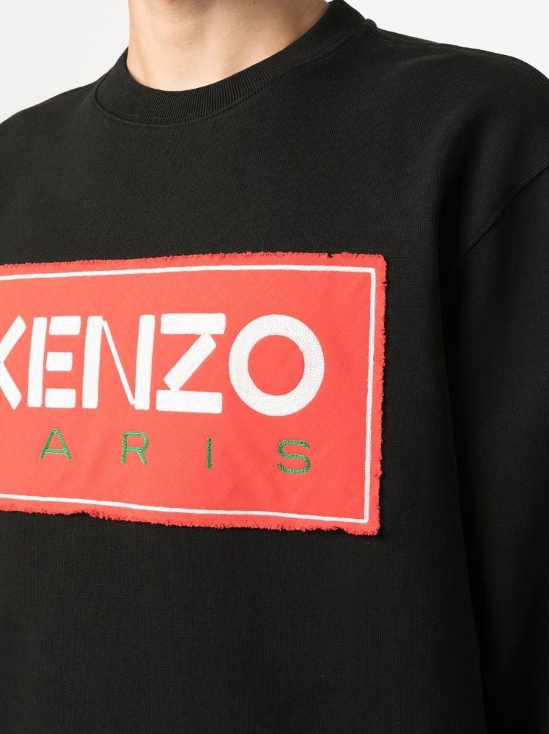 Black Cotton Logo Print Sweatshirt