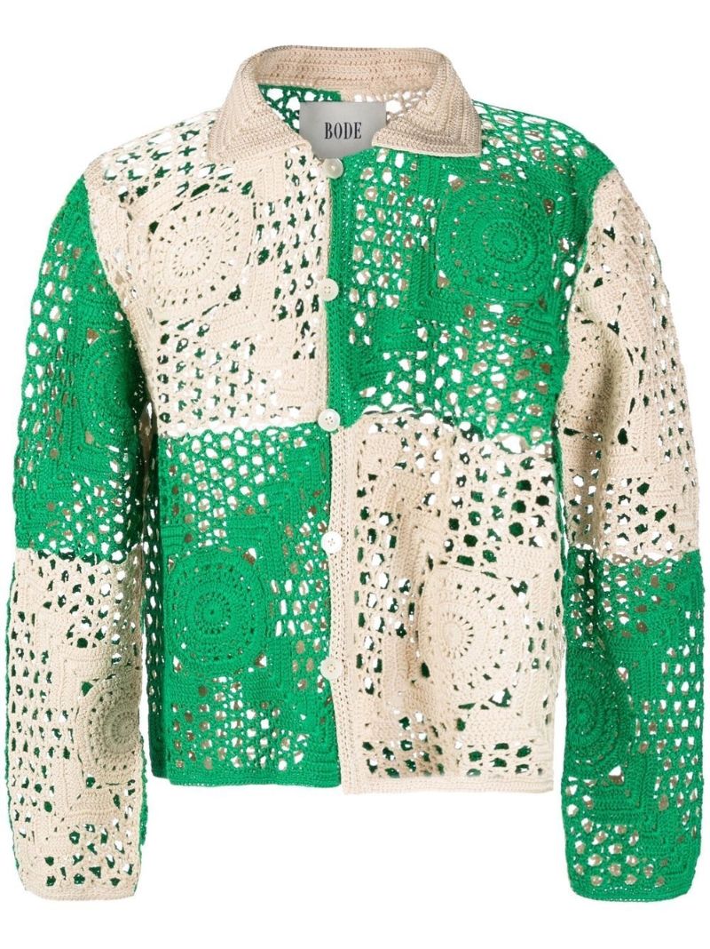 Neutral Patchwork Crochet Shirt