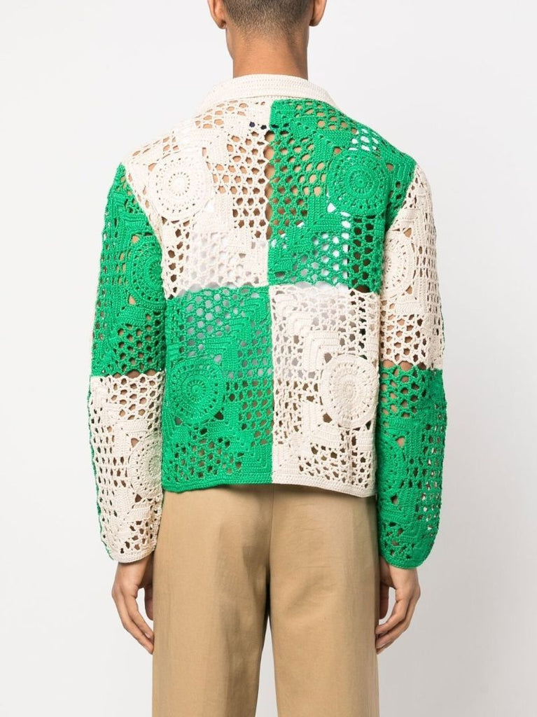 Neutral Patchwork Crochet Shirt