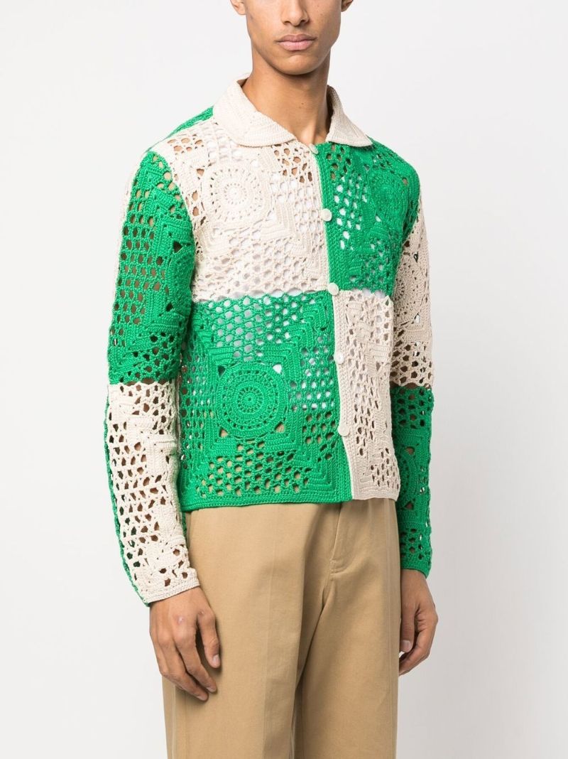 Neutral Patchwork Crochet Shirt