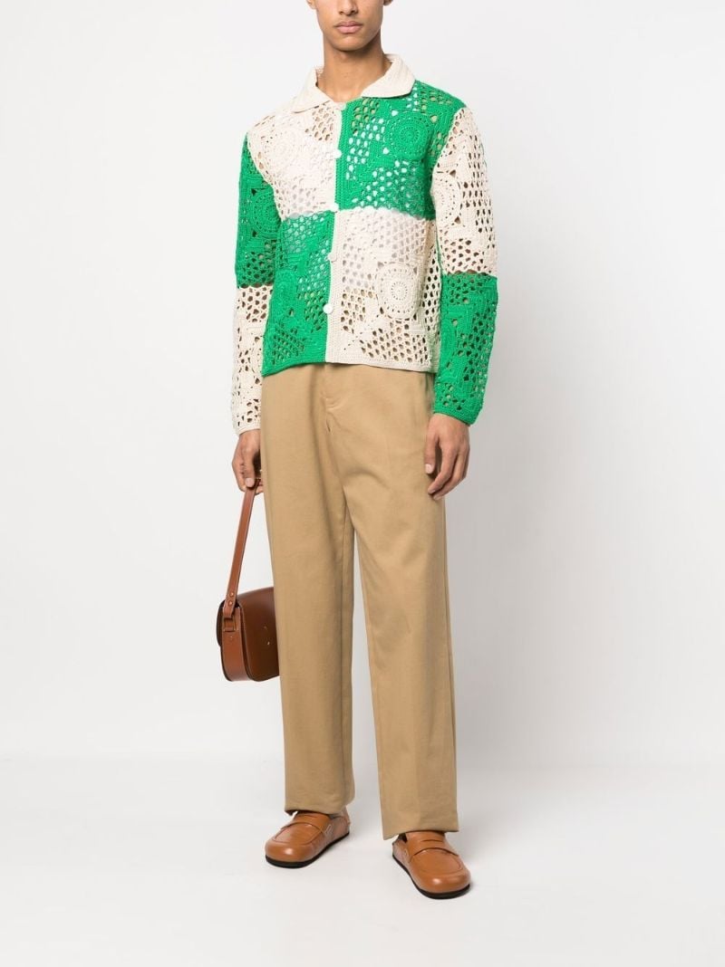 Neutral Patchwork Crochet Shirt