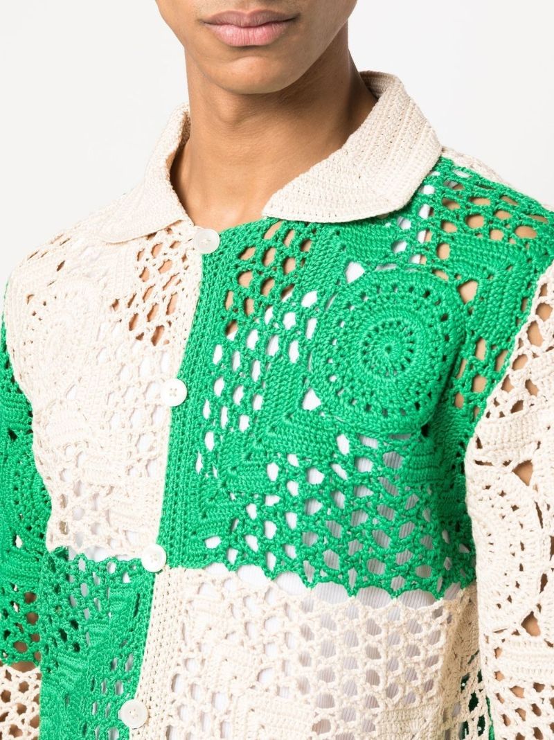 Neutral Patchwork Crochet Shirt