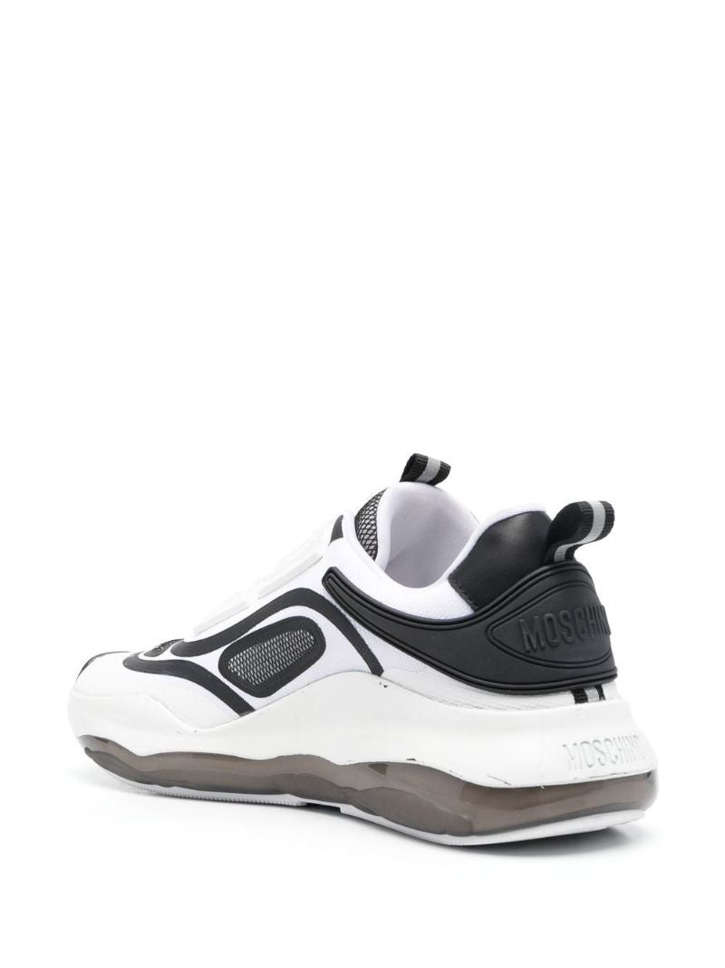 White Teddy Run Lace Up Sneakers