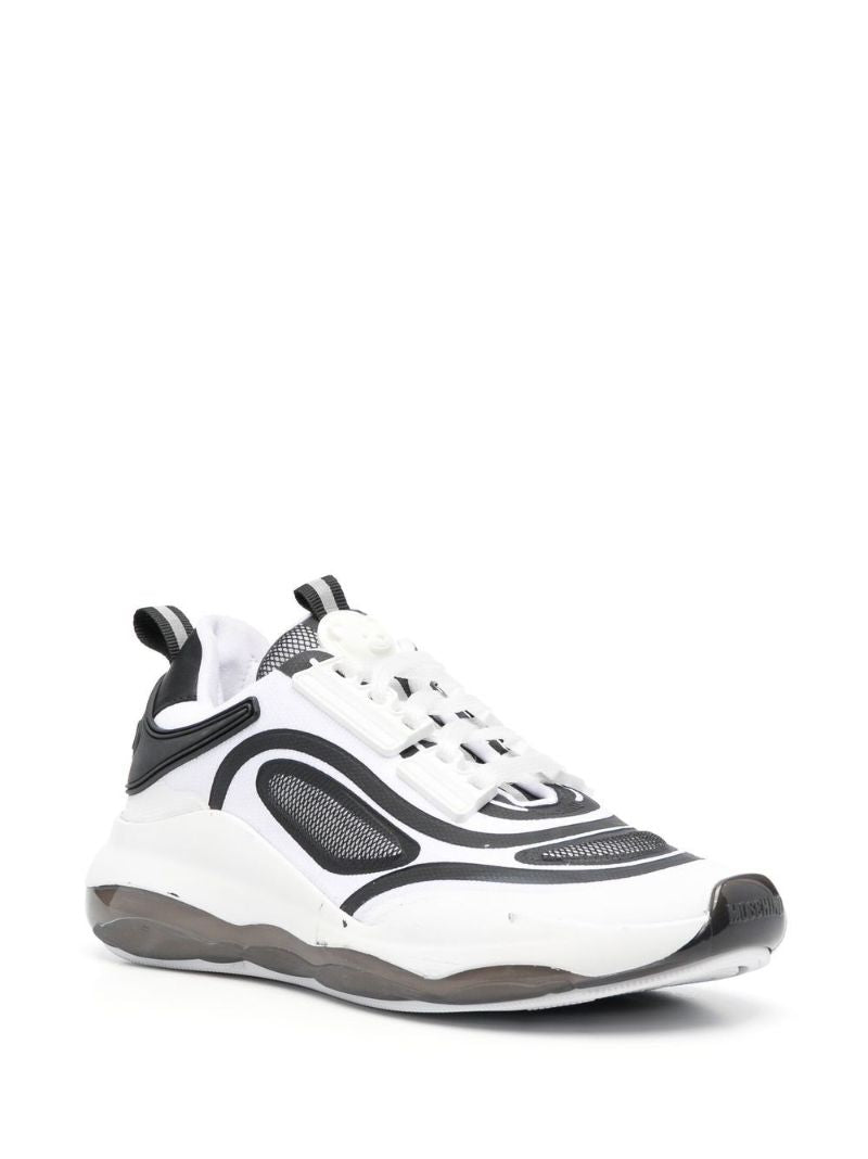 White Teddy Run Lace Up Sneakers