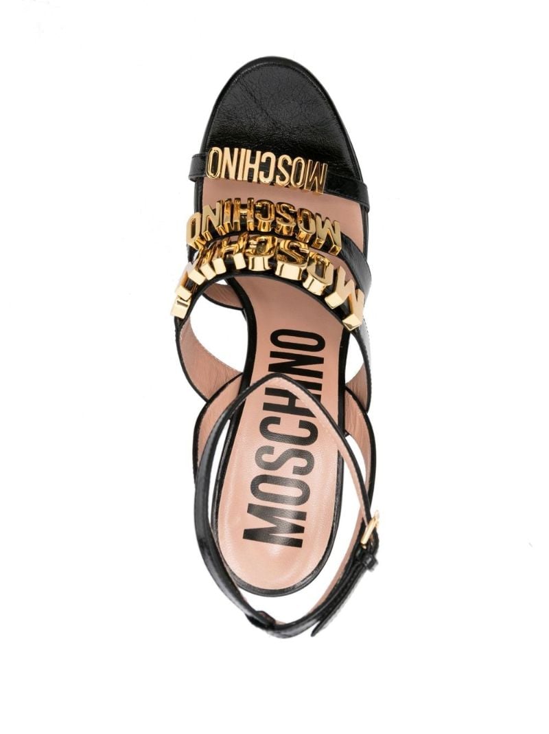 Black Logo Plaque 145 Leather Sandals