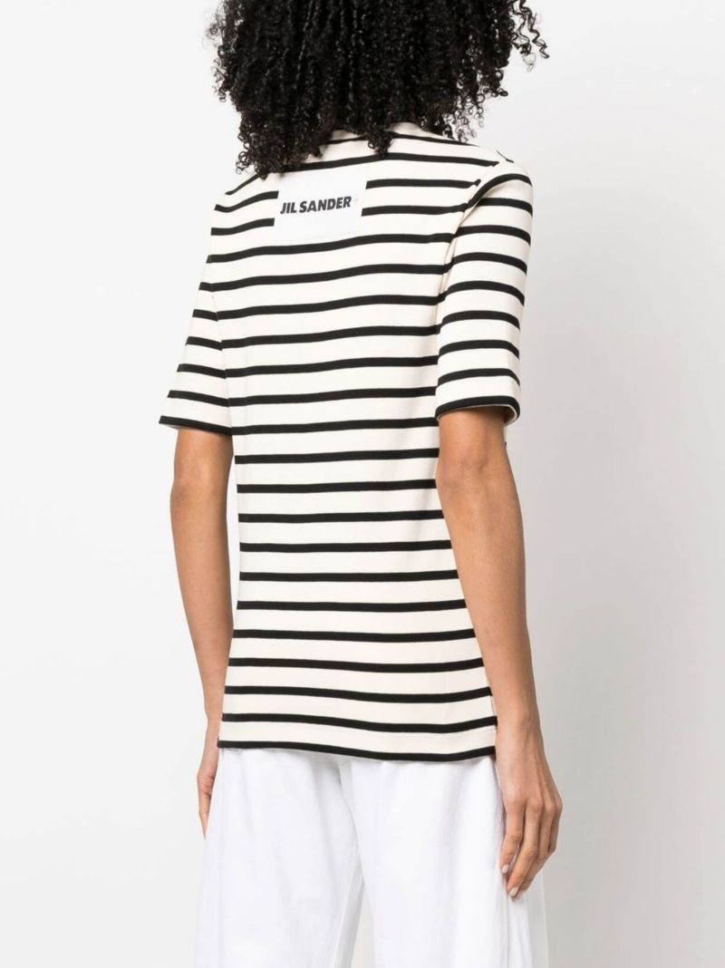 Neutral Striped Cotton Top