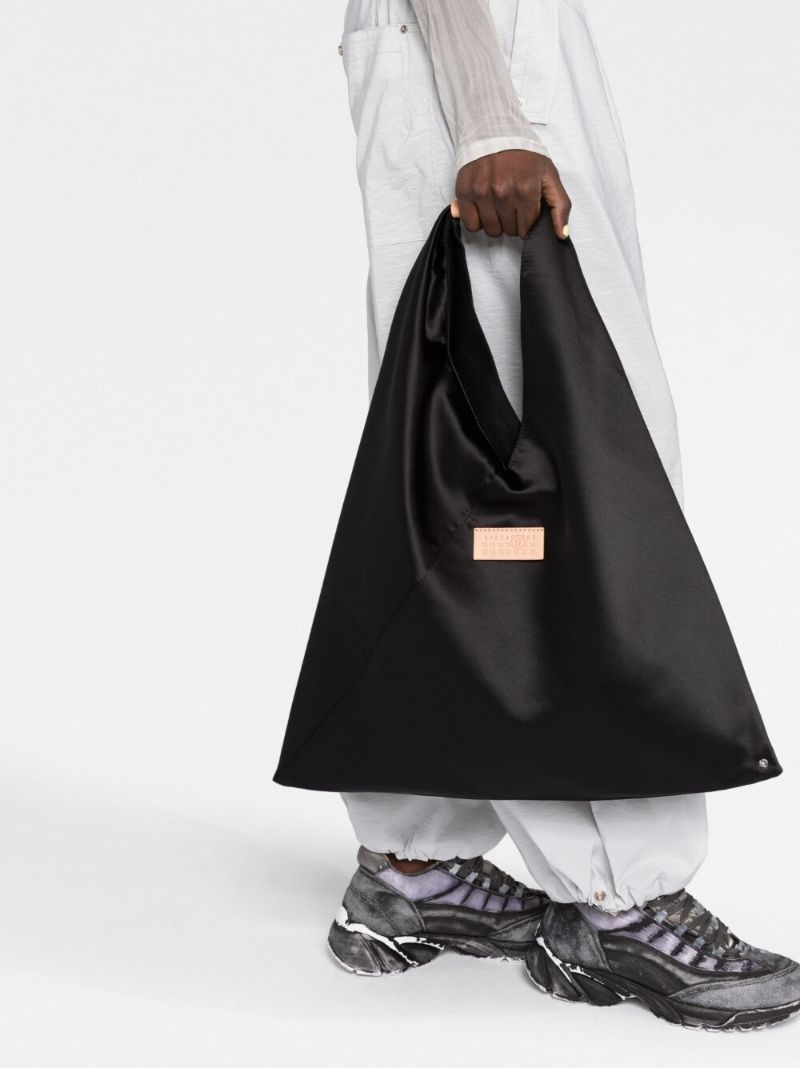 Black Japanese Satin Tote Bag
