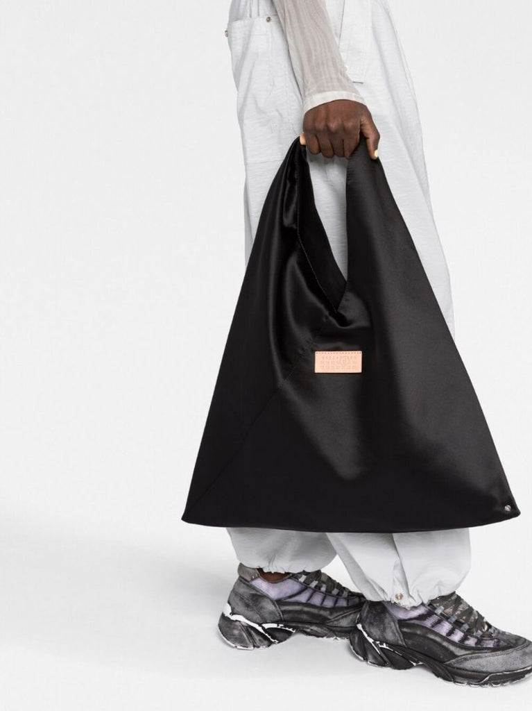Black Japanese Satin Tote Bag