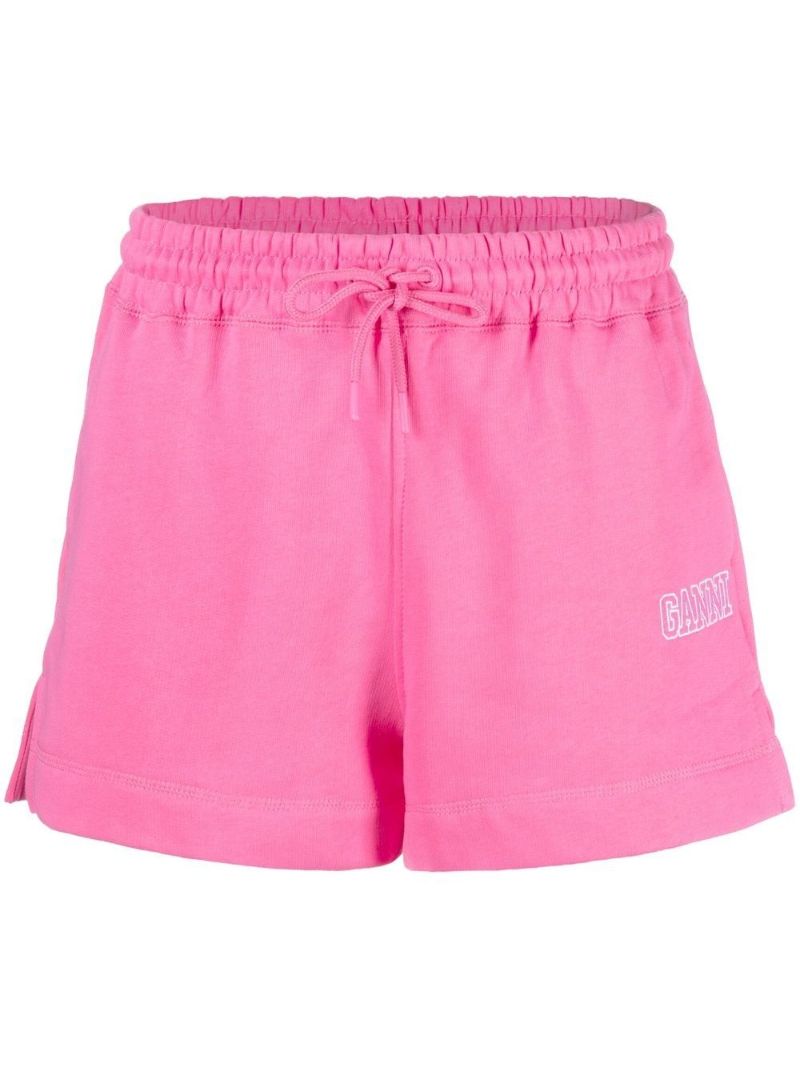 Pink Logo-embroidered Track Shorts