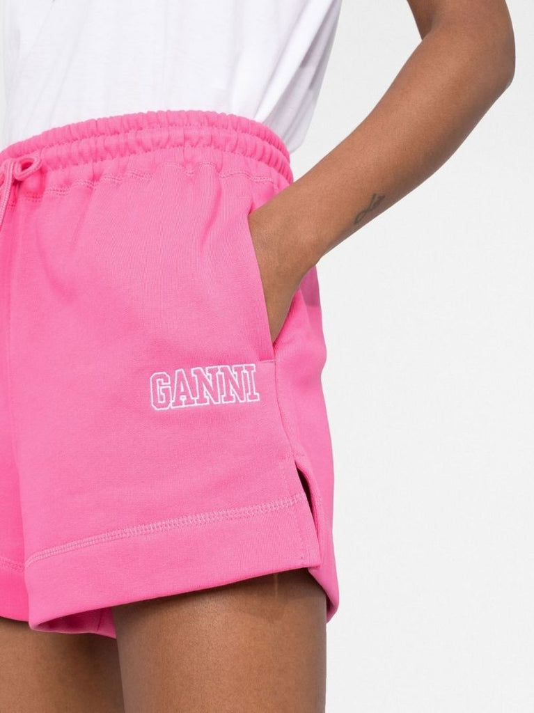 Pink Logo-embroidered Track Shorts