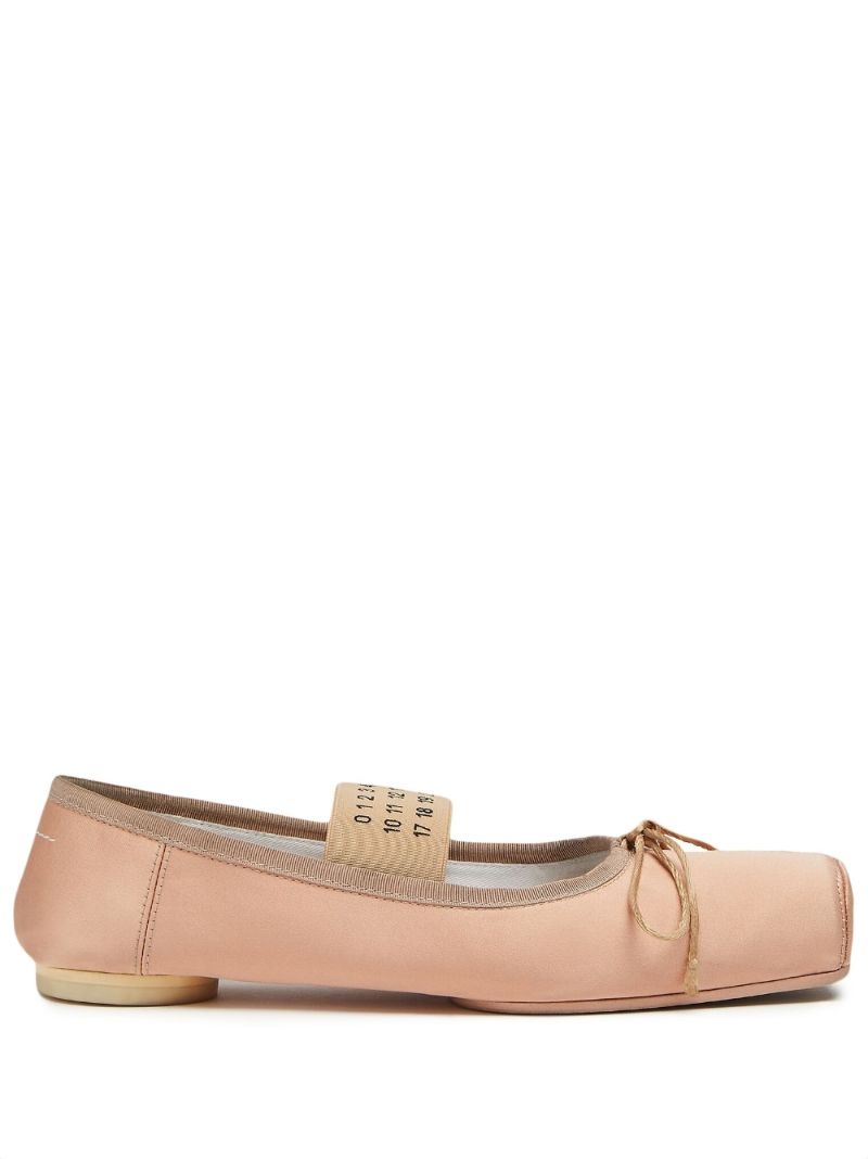 Neutral Logo Strap Ballerina Shoes