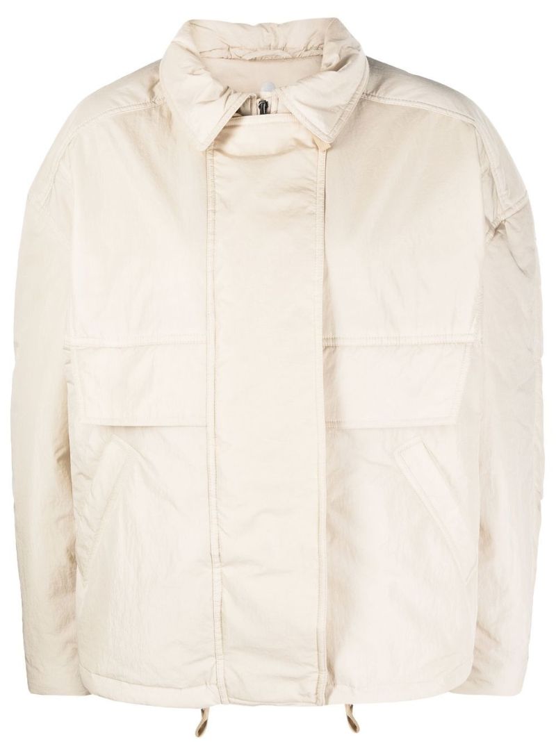 Neutral Padded Zip-up Jacket