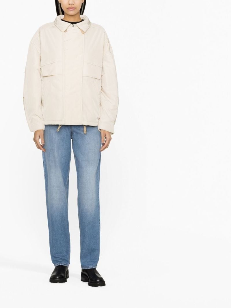 Neutral Padded Zip-up Jacket