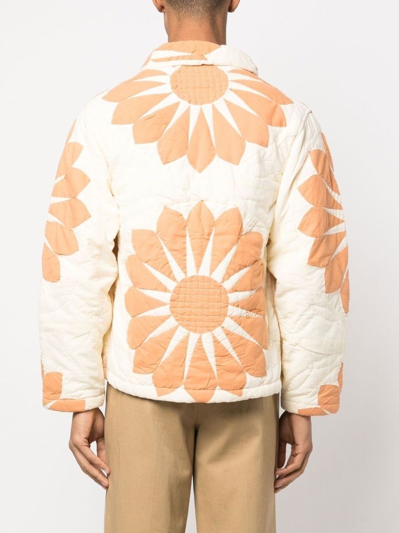 Orange Floral Quilted Jacket