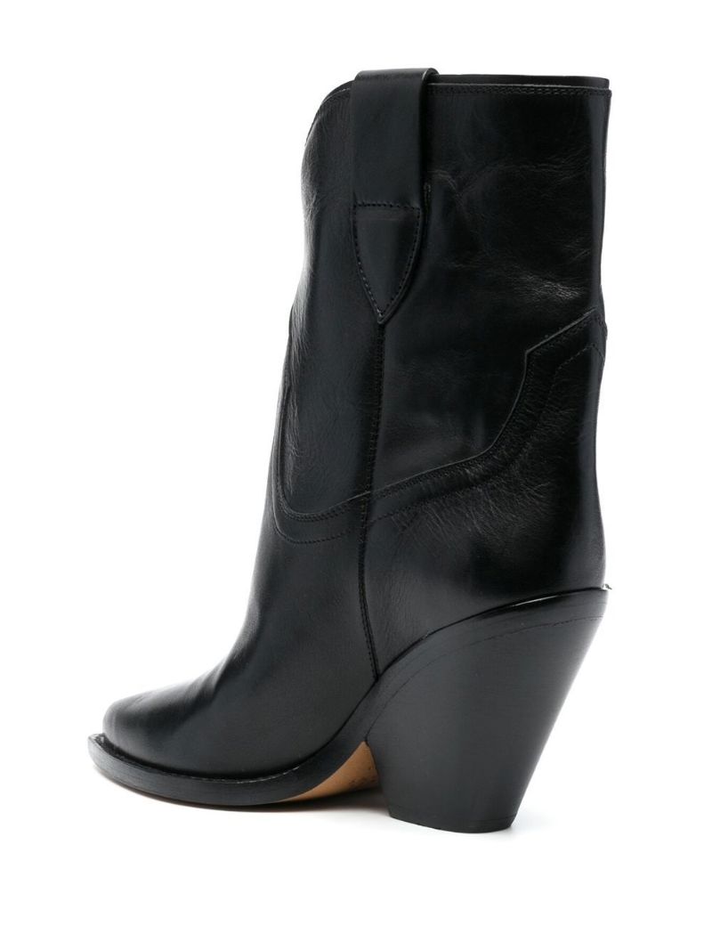 Black 90 Leather Cowboy Boots