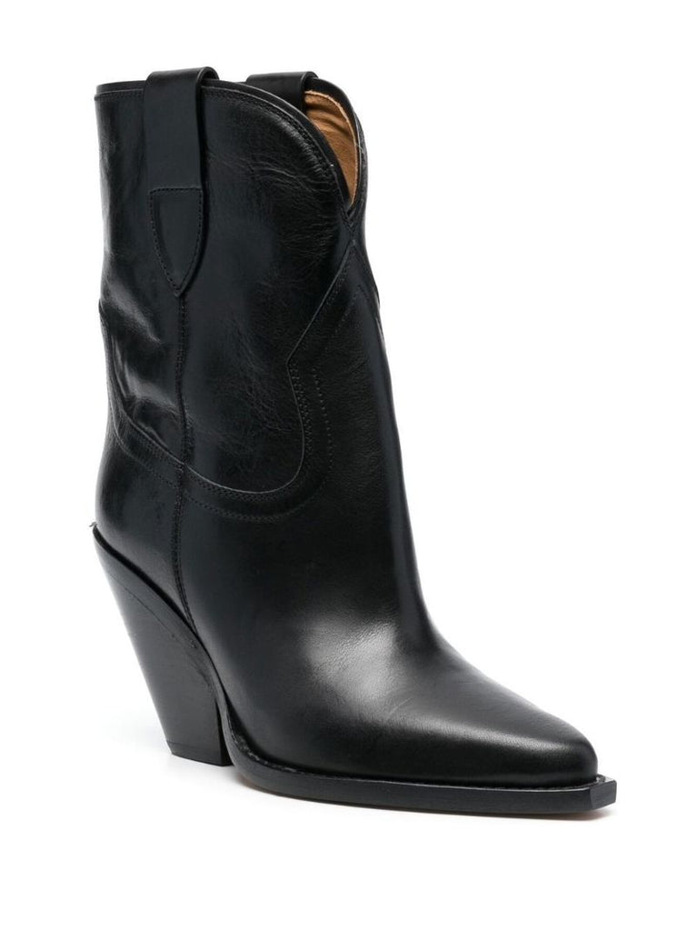 Black 90 Leather Cowboy Boots