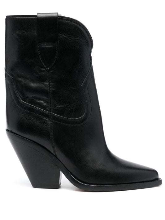 Black 90 Leather Cowboy Boots