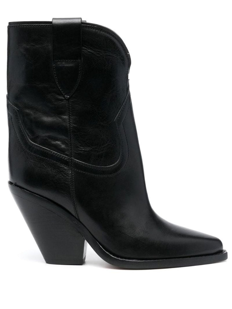 Black 90 Leather Cowboy Boots