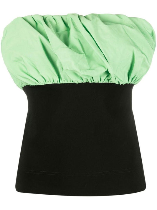 Black Gathered Bandeau Top